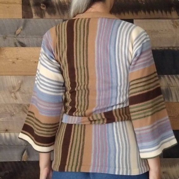 STRIPED TUNIC SWEATER 1970's 70's xxs xs - Picture 7 of 10